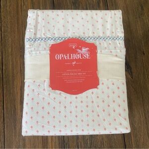 *SOLD* Opalhouse w/ Jungalow boho block print embroidered cotton percale sheets
